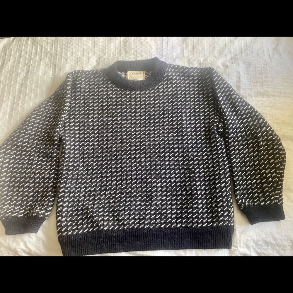 LL Bean Norwegian wool fishermans sweater